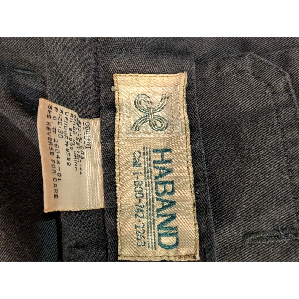 Haband Mens Black Cargo Shorts Size 30 Elastic Waist D-Ring Utility Twill - Picture 3 of 9